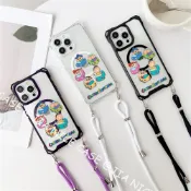 阿呆碰碰車 四角斜跨背帶 magsafe磁吸殼 iPhone 11 12 13 14 15 16 Pro max 手機殼