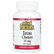 【iHerb】Natural Factors, 螯合鐵，25 毫克，90 片