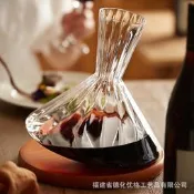 臺灣現貨水晶玻璃紅酒醒酒器家用奢華高檔不倒翁快速醒酒器葡萄酒壺分酒器