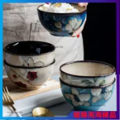 9月大促·巨好看歐美風5英寸米飯碗閤集~復古釉下彩陶瓷碗粥碗小碗微瑕疵 日式米飯碗 陶瓷碗盤 飯碗 碗盤餐具