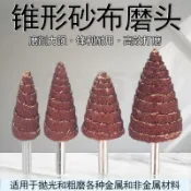 【笙燊百貨】砂布輪砂紙磨頭帶柄百葉輪打磨拋光輪千葉輪塔圓錐形圓形小型沙輪