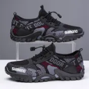 Shimano 夏季男士透氣防滑釣魚鞋戶外運動騎行輕便耐磨迷彩登山野營運動鞋