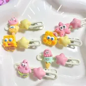 🔥限時下殺🔥海綿寶寶波浪夾ins少女心卡通派大星劉海夾日韓學生側邊髮卡髮飾