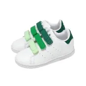 【adidas 愛迪達】休閒鞋 Stan Smith CF I 小童 學步鞋 白 綠 魔鬼氈 史密斯 運動鞋 IE8123
