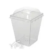 160cc - B5875正方形慕斯杯蓋組 (布丁杯/奶酪/優格/提拉米蘇/冰淇淋/甜點杯/塑膠杯)【裕發興包裝】BS0053BS0054