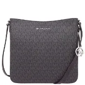 MICHAEL KORS 經典老花斜背包 防刮PVC皮革 側背包 肩背包 M82509 黑灰色MK(現貨)