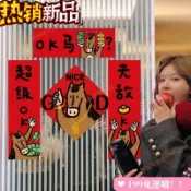 【汽車貼紙】對聯2026春聯英文卡通創意新款門貼春節裝飾可愛過年福字新年春聯