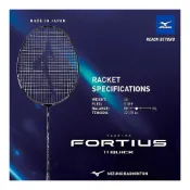 (店+)【MIZUNO 美津濃】羽球拍 FORTIUS 11 QUICK 日製羽球拍 奧原希望 空拍 附原廠拍袋 黑紫色 4U6