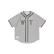 Wtaps SS25 League / Ss / Cotton. Twill Gray 灰色 短袖 棒球襯衫 251TQDT-SHM09