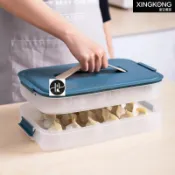 自制餃子盒保鮮速凍餃子帶蓋加厚分格家用超大容量冰箱多層收納盒【DGTT】
