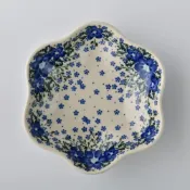 (店+)【波蘭陶】Vena青花涼夏系列花形深盤花形盤20cm波蘭手工製陶瓷餐盤點心盤水果盤 入厝禮 盤子 餐盤 碗盤