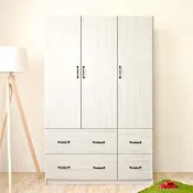 【HOPMA】美背雅品三門四抽衣櫃 台灣製造 衣櫥 抽屜櫃 衣物收納櫃