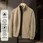 (店+)保暖外套男休閒大尺碼男生防寒短版立領防風外套抓絨衣運動外套刷毛外套男女款戶外禦寒冬季內搭登山寬鬆情侶男裝衛衣外套風衣外套夾克