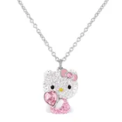 Swarovski 施華洛世奇 項鍊 凱蒂貓 水晶弔墜 專櫃款 Hello Kitty Heart 粉水晶 可愛 女項鏈