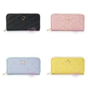 【買動漫】♥小花花日本精品♥ Hello Kitty 黑色 皮質 字母縫線 耐髒 多夾層 拉鍊 皮夾 長夾 手拿包 ~3