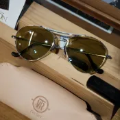 久必大眼鏡 TVR - 521 Pilot Aviator(SPM) Si - 銀框淺綠偏光片