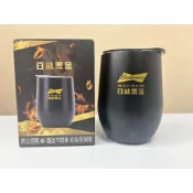 全新💕百威金尊煥色冰杯/百威黑金不鏽鋼雙層黑曜杯