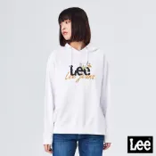 Lee 文字花草長袖連帽T恤 帽T 女 Modern 經典白LL210367K14