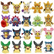 【Toy Lab】 精靈皮卡丘變裝毛絨玩具烈咬陸鯊卡比獸皮卡丘卡通毛絨公仔