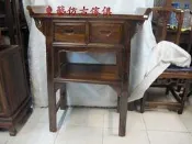東藝仿古傢俱~~~雞翅木雙抽翹頭隔板神桌/玄關桌/小神桌81*38*107公分