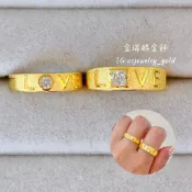 【金瑞麟】單鑽LOVE戒 黃金戒指 黃金對戒 活動戒圍 純金9999