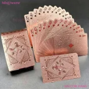 🌺臺灣出貨🌸【熱銷新品】玫瑰金色塑料撲克牌pvc德州撲克高級感高顏值黃金撲克牌防水粉色