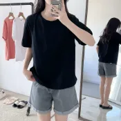 (店+)BabyShare時尚孕婦裝 三色反摺袖短袖孕婦哺乳衣 (哺乳衣 孕婦裝 短袖)