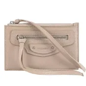 BALENCIAGA Neo classic 烙印LOGO小牛皮卡片零錢包(褐色)