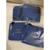 專櫃現貨 全新Chanel 香奈兒BLEU藍色牛仔皮夾 卡夾包 牛仔零錢包vip限量限定化妝包 手拿包