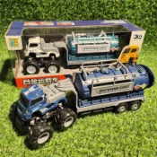 新款網紅爆款1:43合金油罐車挖掘機工程車模慣性回力耐摔可動男孩沙灘運輸車生日禮物送小朋友
