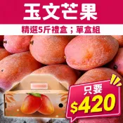 【台灣好農】【961大埔農家】玉文芒果5斤-農產嘉年華