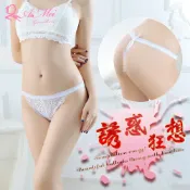 春天玩具 誘惑狂想！蝴蝶結蕾絲美型俏臀中腰丁字褲﹝白﹞