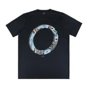 Paul Smith 白字LOGO斑馬淺藍PS立體圓環純棉短袖T恤(男款/墨藍x多色)