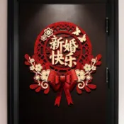 『臺現』 100%正品喜字貼結婚專用婚慶裝飾高檔金蔥婚禮大門臥室房門門貼婚房佈置