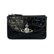 【Vivienne Westwood】春夏新款 品牌LOGO 鱷魚紋皮革卡夾 (黑色)