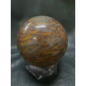 9. 5公分女媧石球/每顆顏色紋路不一樣/隨機出貨/附球座
