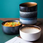 【復古居家】新款 日式陶瓷沙拉碗 餐具法海碗拉麵碗 大號菜碗家用大碗 麵碗復古湯碗 碗盤組