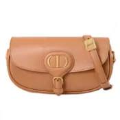 【康是美官方網購】Christian Dior Bobby CD LOGO小牛皮迷你翻蓋馬鞍包.咖色