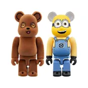 (店+)【BE@RBRICK】小黃人 電影動漫 神偷奶爸 BOB&TIM 2只套裝 吊卡 100%