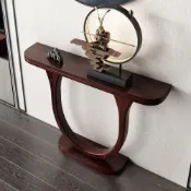 (店+)新中式玄關桌實木現代客廳入戶玄關臺半圓條案過道靠牆展示桌簡約