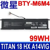 MSI 微星  BTY-M6M4 電池 TITAN 18 HX A14VIG