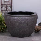 免運 可開發票 景德鎮粗陶陶瓷魚缸 睡蓮盆荷花大缸 碗蓮盆缸庭院仿石大水缸 錦鯉缸