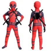 🔥台灣出貨🔥Deadpool死侍衣服兒童成人cos服連體緊身衣萬圣節角色扮演服裝