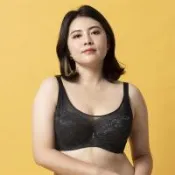 【華歌爾Wacoal】大大敢動-EFG挺舒服系列 E-F90-100,G-H罩杯內衣(夜黑) 全罩式吸濕透氣 安定包覆