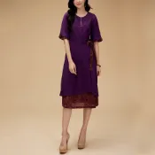 古典美 浪漫七分洋裝【43108】茶禪服/中國風/國服/漢服/手染服/棉麻/亞麻/天然纖維