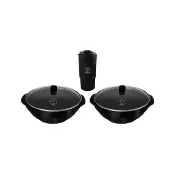 【本錢鋪】婦樂透 遠紅外線全炭百歲鍋 22cm 隨意鍋x2+520ml 竹炭杯