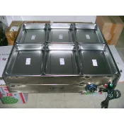 志 含6個中盤子~厚氬焊~溫控六格餐架~六格自助餐架~6格餐架(中)~保溫菜盤~不銹鋼菜盤