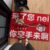 客製化 你空手來啊搞笑入戶門地墊蹭腳墊pvc門外地毯大門口防滑絲圈墊子