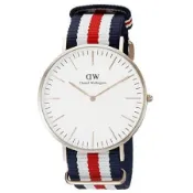 【Daniel Wellington】Classic Canterbury 36mm細紋藍白紅織紋錶DW00100051