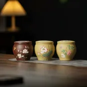 全球選品1館 生活百貨 宜興紫砂茶葉罐創意精品高級泥繪茶倉醒茶罐散茶罐茶具配件
